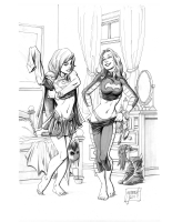 Supergirl & Batgirl Greytone Sample Comic Art